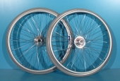 Roata cu cauciuc plin 24x1 pentru scaun cu rotile Innova - set